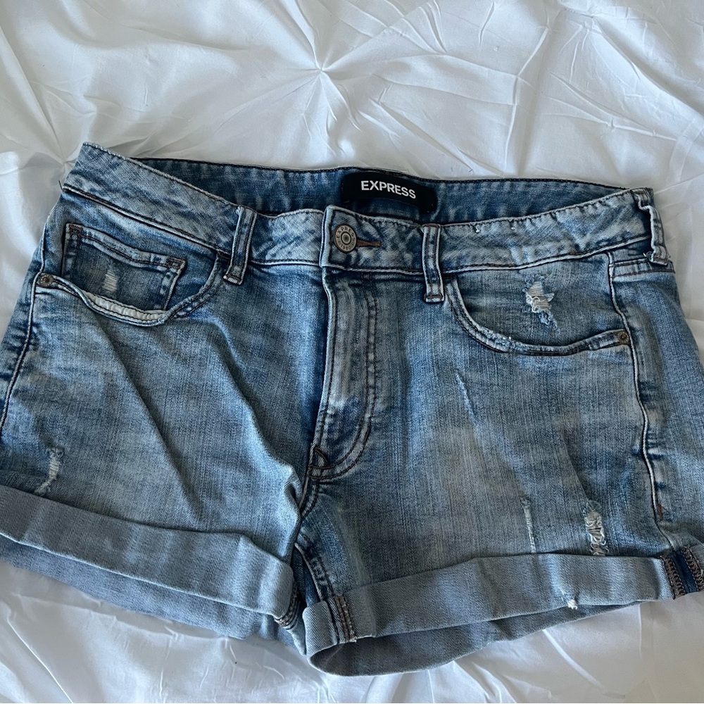 Express Light Blue Jean Shorts
